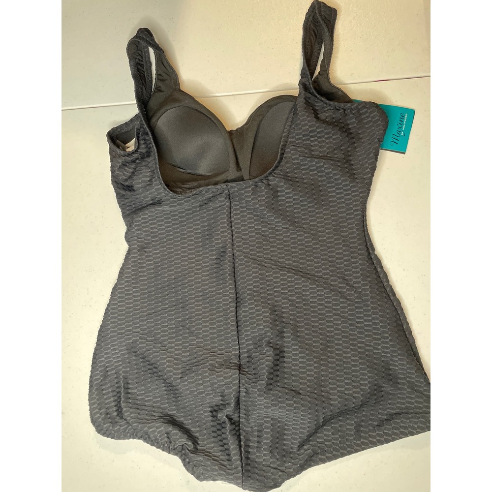 Maxine of Hollywood Women's Textured Spa Shirred Leg One Piece Swimsuit, 14 - Picture 4 of 7
